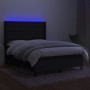 Cama box spring colchón y luces LED tela negro 140x190 cm de , Camas y somieres - Ref: Foro24-3138631, Precio: 519,19 €, Desc...