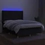 Box spring bed mattress and LED lights black fabric 140x200 cm by , Beds and slatted bases - Ref: Foro24-3139199, Price: 522,...