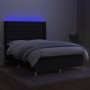Boxspringbettmatratze und LED-Leuchten aus schwarzem Stoff 140x200 cm von , Betten und Lattenroste - Ref: Foro24-3139199, Pre...