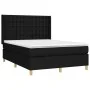 Box spring bed mattress and LED lights black fabric 140x200 cm by , Beds and slatted bases - Ref: Foro24-3139199, Price: 522,...
