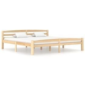 Bettgestell aus massivem Kiefernholz, 200 x 200 cm von vidaXL, Betten und Lattenroste - Ref: Foro24-322067, Preis: 109,71 €, ...