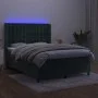 Box spring bed with mattress and LED dark green velvet 140x200cm by , Beds and slatted bases - Ref: Foro24-3139808, Price: 53...