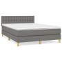 Box spring bed with dark gray fabric mattress 140x190 cm by , Beds and slatted bases - Ref: Foro24-3140930, Price: 489,52 €, ...