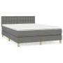 Box spring bed with dark gray fabric mattress 140x190 cm by , Beds and slatted bases - Ref: Foro24-3140930, Price: 508,93 €, ...