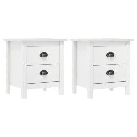 Hill bedside table solid white pine wood 46x35x49.5 cm by vidaXL, Nightstands - Ref: Foro24-288908, Price: 104,12 €, Discount: %