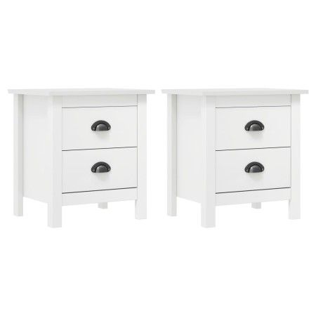 Hill Nachttisch aus massivem weißem Kiefernholz 46x35x49,5 cm von vidaXL, Nachttische - Ref: Foro24-288908, Preis: 104,12 €, ...