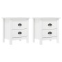 Hill Nachttisch aus massivem weißem Kiefernholz 46x35x49,5 cm von vidaXL, Nachttische - Ref: Foro24-288908, Preis: 104,12 €, ...