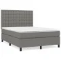 Box spring bed with dark gray fabric mattress 140x200 cm by , Beds and slatted bases - Ref: Foro24-3142098, Price: 494,68 €, ...