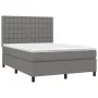 Box spring bed with dark gray fabric mattress 140x200 cm by , Beds and slatted bases - Ref: Foro24-3142098, Price: 494,68 €, ...
