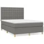 Box spring bed with dark gray fabric mattress 140x190 cm by , Beds and slatted bases - Ref: Foro24-3142650, Price: 530,03 €, ...