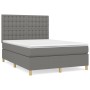 Cama box spring con colchón tela gris oscuro 140x190 cm de , Camas y somieres - Ref: Foro24-3142650, Precio: 552,29 €, Descue...