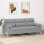 3-seater sofa with light gray fabric cushions, 180 cm by , Sofas - Ref: Foro24-3200829, Price: 278,72 €, Discount: %