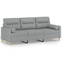 3-seater sofa with light gray fabric cushions, 180 cm by , Sofas - Ref: Foro24-3200829, Price: 282,63 €, Discount: %