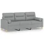 3-Sitzer-Sofa mit Kissen Stoff hellgrau 180 cm von , Sofas - Ref: Foro24-3200829, Preis: 278,72 €, Rabatt: %