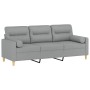 3-seater sofa with light gray fabric cushions, 180 cm by , Sofas - Ref: Foro24-3200829, Price: 282,63 €, Discount: %