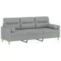 3-seater sofa with light gray fabric cushions, 180 cm by , Sofas - Ref: Foro24-3200829, Price: 278,72 €, Discount: %