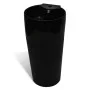Lavabo redondo de cerámica con orificio de grifo/desagüe negr de vidaXL, Lavabos - Ref: Foro24-141943, Precio: 306,87 €, Desc...