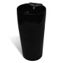 Rundes Keramikwaschbecken mit schwarzem Wasserhahn/Ablaufloch von vidaXL, Sinkt - Ref: Foro24-141943, Preis: 312,65 €, Rabatt: %