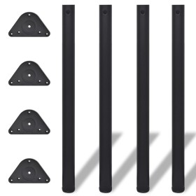 Patas de mesa ajustables en 4 alturas negro 870 mm