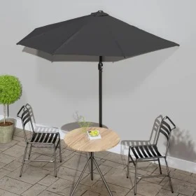 Semicircular balcony umbrella with gray aluminum pole 270x144 cm by , Umbrellas - Ref: Foro24-44589, Price: 54,97 €, Discount: %
