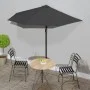 Sombrilla de balcón semicircular palo aluminio gris 270x144 cm de , Sombrillas - Ref: Foro24-44589, Precio: 56,80 €, Descuent...
