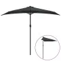 Sombrilla de balcón semicircular palo aluminio gris 270x144 cm de , Sombrillas - Ref: Foro24-44589, Precio: 56,80 €, Descuent...
