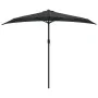 Sombrilla de balcón semicircular palo aluminio gris 270x144 cm de , Sombrillas - Ref: Foro24-44589, Precio: 56,80 €, Descuent...
