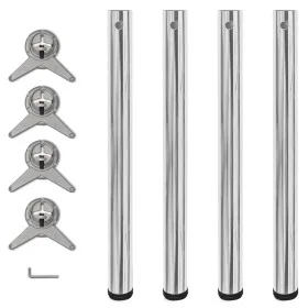 4 höhenverstellbare Tischbeine 710 mm in Chromfarbe von vidaXL, Tischbeine - Ref: Foro24-242133, Preis: 53,57 €, Rabatt: %