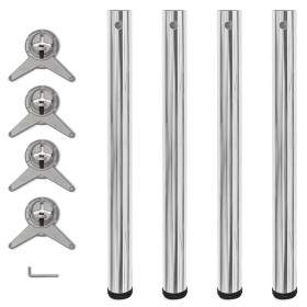 4 höhenverstellbare Tischbeine 710 mm in Chromfarbe von vidaXL, Tischbeine - Ref: Foro24-242133, Preis: 59,22 €, Rabatt: %