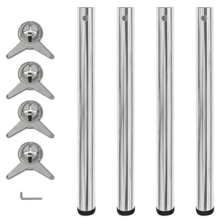 4 Patas de mesa ajustables en alturas 710 mm color cromo de vidaXL, Patas para mesas - Ref: Foro24-242133, Precio: 53,57 €, D...
