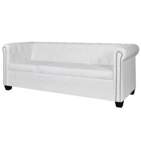 Chesterfield 3-seater sofa white synthetic leather by vidaXL, Sofas - Ref: Foro24-242372, Price: 475,97 €, Discount: %