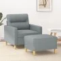 Sessel mit Hocker hellgrauer Stoff 60 cm von , Sofas - Ref: Foro24-3201065, Preis: 190,78 €, Rabatt: %