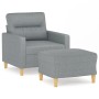 Armchair with stool light gray fabric 60 cm by , Sofas - Ref: Foro24-3201065, Price: 194,56 €, Discount: %