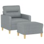 Armchair with stool light gray fabric 60 cm by , Sofas - Ref: Foro24-3201065, Price: 194,56 €, Discount: %