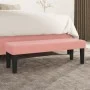 Banco de terciopelo rosa 100x30x30 cm de , Bancos - Ref: Foro24-346671, Precio: 59,25 €, Descuento: %