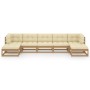 Set de muebles de jardín 7 pzs cojines madera pino marrón miel de , Conjuntos de jardín - Ref: Foro24-3077127, Precio: 625,85 €