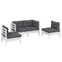 4-teiliges Gartenmöbel-Set mit Kissen aus massivem Kiefernholz von , Gartensets - Ref: Foro24-3096173, Preis: 341,15 €, Rabat...