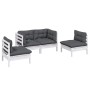 4-teiliges Gartenmöbel-Set mit Kissen aus massivem Kiefernholz von , Gartensets - Ref: Foro24-3096173, Preis: 345,49 €, Rabat...