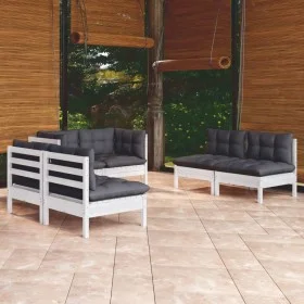 Garden furniture set 6 pieces and cushions solid pine wood by , Garden sets - Ref: Foro24-3096209, Price: 491,18 €, Discount: %