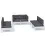 Garden furniture set 6 pieces and cushions solid pine wood by , Garden sets - Ref: Foro24-3096209, Price: 491,18 €, Discount: %