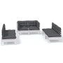 Gartenmöbel-Set 6-teilig und Kissen aus massivem Kiefernholz von , Gartensets - Ref: Foro24-3096209, Preis: 497,44 €, Rabatt: %