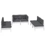 Garden furniture set 6 pieces and cushions solid pine wood by , Garden sets - Ref: Foro24-3096209, Price: 491,18 €, Discount: %