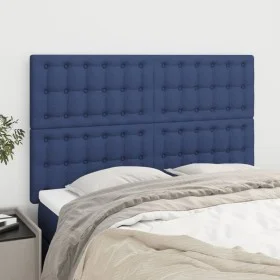Headboards 4 units blue fabric 72x5x78/88 cm by , Headboards and footboards - Ref: Foro24-3116770, Price: 98,91 €, Discount: %