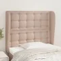 Cabecero con orejas cuero sintético capuchino 83x23x118/128 cm de , Cabeceros y pies de cama - Ref: Foro24-3118033, Precio: 7...