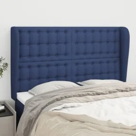 Headboard with blue fabric ears 147x23x118/128 cm by , Headboards and footboards - Ref: Foro24-3118394, Price: 114,19 €, Disc...