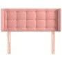Pink velvet headboard 93x16x78/88 cm by , Headboards and footboards - Ref: Foro24-3119243, Price: 62,48 €, Discount: %
