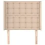 Headboard with ears cappuccino synthetic leather 83x16x118/128 cm by , Headboards and footboards - Ref: Foro24-3119657, Price...