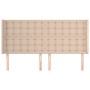 Headboard with ears cappuccino synthetic leather 163x16x118/128 cm by , Headboards and footboards - Ref: Foro24-3119681, Pric...
