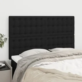 Cabeceros 4 unidades tela negro 72x5x78/88 cm de , Cabeceros y pies de cama - Ref: Foro24-3116766, Precio: 109,06 €, Descuent...