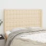 Cabecero con orejas de tela color crema 147x16x118/128 cm de , Cabeceros y pies de cama - Ref: Foro24-3120017, Precio: 116,04...